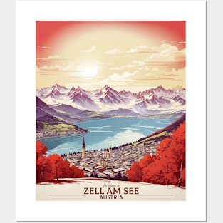 Zell Am See Austria Vintage Travel Retro Tourism Posters and Art